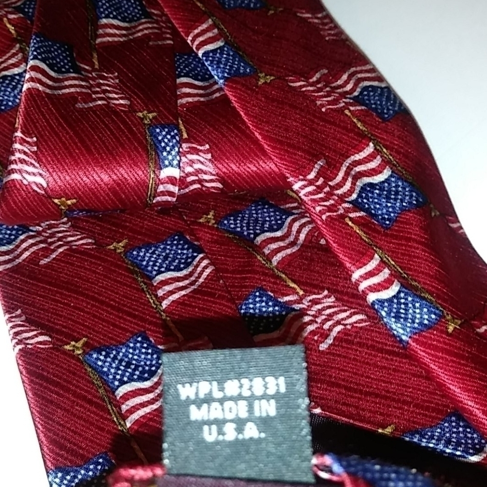Saville Row American Flag 100% Silk Necktie 🇺🇸 Like New ! - Picture 6 of 6